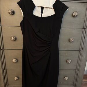 Calvin Klein Black and White Midi Dress